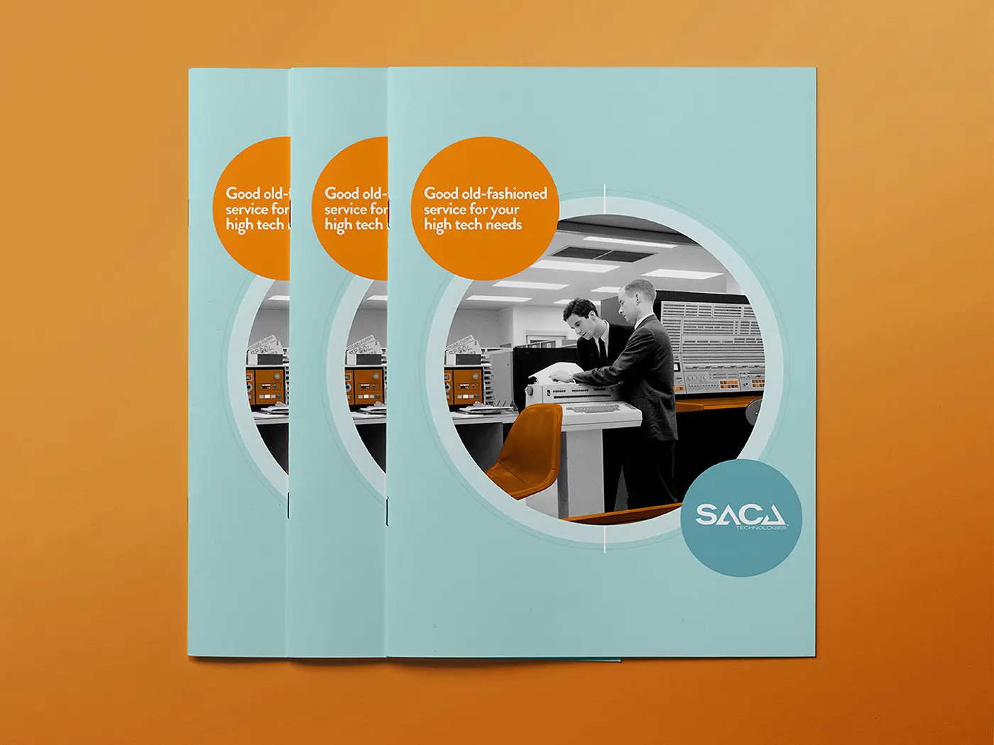 architect-29 Tech Company Brochure over a orange background