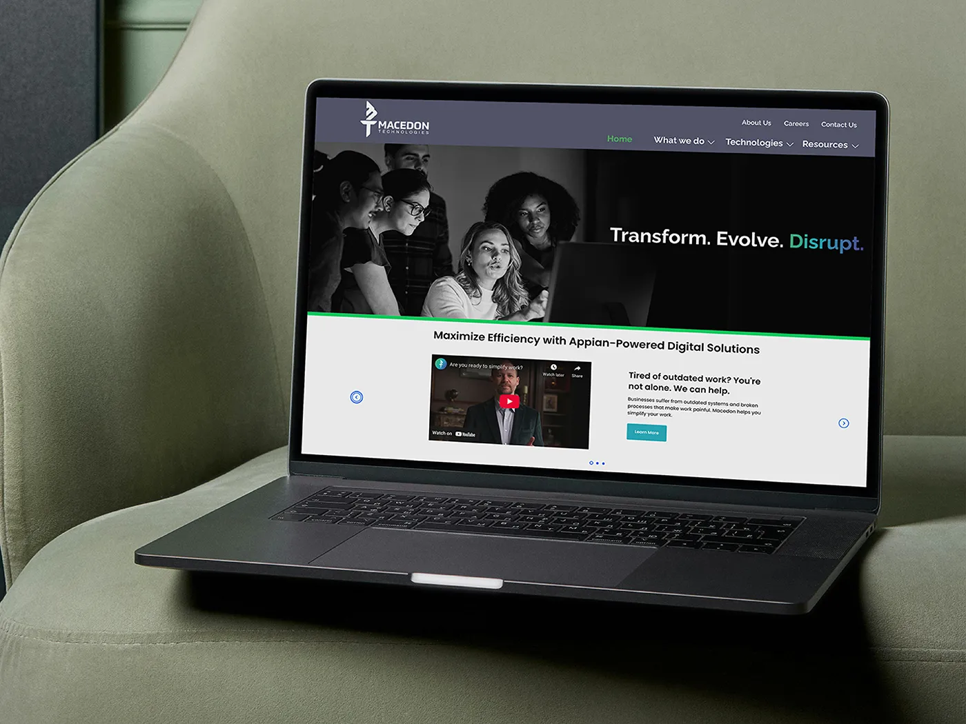 architect-31 A open laptop showing a new website