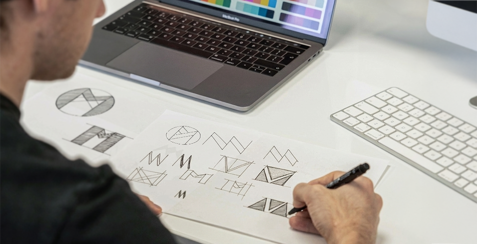 Logo Design Branding Process Graphic Designer working at logo project